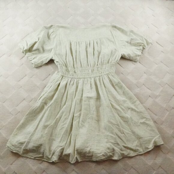 Madewell Linen-Blend Sophia Mini Dress Womens Extra Large Button Front Closure - Picture 12 of 13